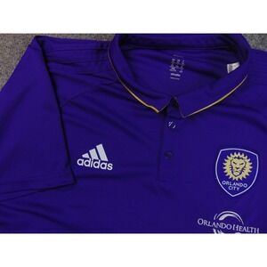 Orlando City Soccer Club Shirt Mens 2XL Footbal Polo  Purple Climalite Adidas